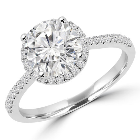 round aurora diamond accents prong halo engagement multi stone ring cut gold bigcommerce