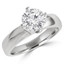 Round Cut Diamond Solitaire 4-Prong Engagement Ring in White Gold - #HR6948-W