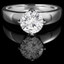 Round Cut Diamond Solitaire 4-Prong Engagement Ring in White Gold - #HR6948-W