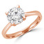 Round Cut Diamond Solitaire Engagement Ring in Rose Gold - #CALISTA-R
