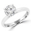 Round Cut Diamond Solitaire 4-Prong Engagement Ring in White Gold - #BONNIE-W