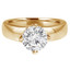 Round Cut Diamond Solitaire 4-Prong Engagement Ring in Yellow Gold - #HR6948-Y