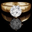 Round Cut Diamond Solitaire 4-Prong Engagement Ring in Yellow Gold - #HR6948-Y