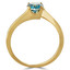 Round Cut Ocean Blue Diamond Solitaire 4-Prong Engagement Ring in Yellow Gold - #HR6951-Y-BLUE