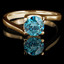 Round Cut Ocean Blue Diamond Solitaire 4-Prong Engagement Ring in Yellow Gold - #HR6951-Y-BLUE