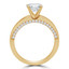 Round Cut Diamond Multi-Stone 4-Prong Engagement Ring with Round Diamond Accents in Yellow Gold - #KADY-Y