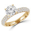 Round Cut Diamond Multi-Stone 4-Prong Engagement Ring with Round Diamond Accents in Yellow Gold - #CHITA-Y