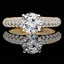 Round Cut Diamond Multi-Stone 4-Prong Engagement Ring with Round Diamond Accents in Yellow Gold - #CHITA-Y