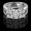 Round Cut Diamond Multi-Stone 4-Prong Trellis-Set Engagement Ring & Wedding Band Bridal Set in White Gold - #HR7002-A-B-SET-W
