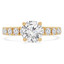 Round Cut Diamond Multi-Stone 4-Prong Engagement Ring with Round Diamond Accents in Yellow Gold - #ELIBY-Y