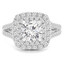 Round Cut Diamond Split Shank Double Halo 4 Prong Multi Stone Engagement Ring in White Gold - #VEGAS-W