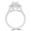 Round Cut Diamond Split Shank Double Halo 4 Prong Multi Stone Engagement Ring in White Gold - #VEGAS-W