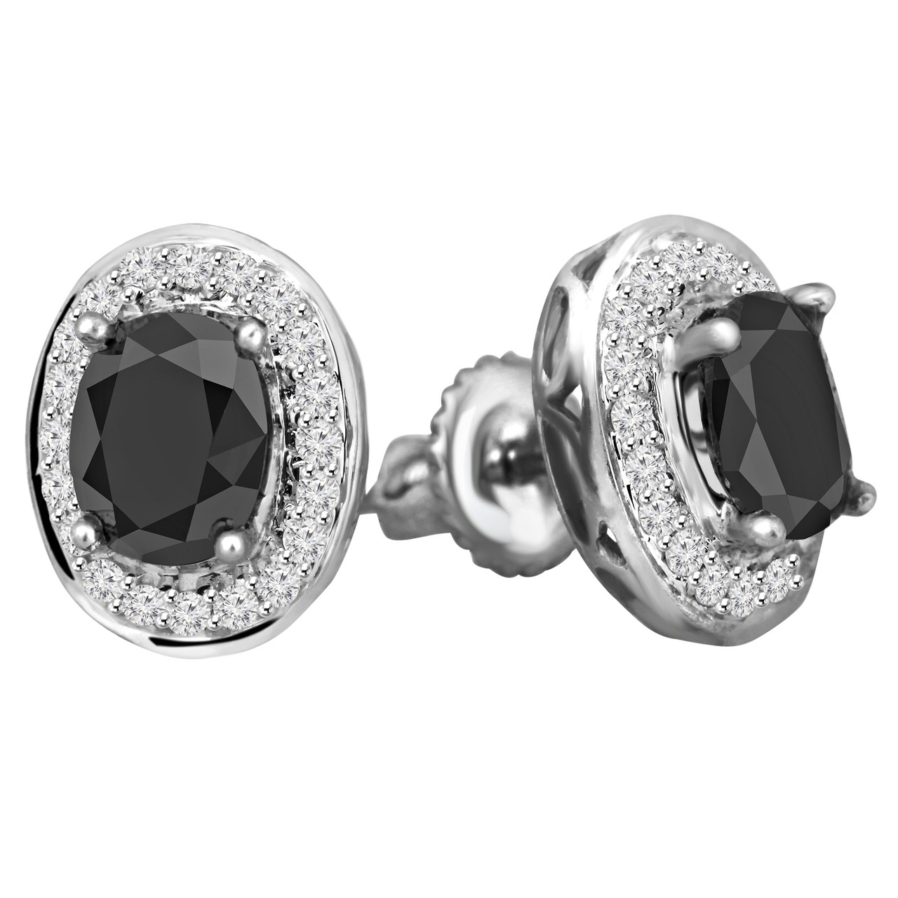 1 CTW Diamond Halo Cluster Stud Earrings set in 925 Sterling Silver Ro –  Fifth and Fine
