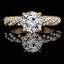 Round Cut Diamond Multi-Stone 4-Prong Engagement Ring with Round Diamond Accents in Yellow Gold - #APIA-Y