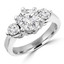 Round Cut Diamond Three-Stone 6-Prong Engagement Ring in White Gold - #IMP-R-A-W