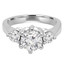 Round Cut Diamond Three-Stone 6-Prong Engagement Ring in White Gold - #IMP-R-A-W