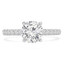 Round Cut Diamond Multi-Stone 4-Prong Engagement Ring with Round Diamond Accents in White Gold - #ANKARA-W