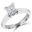 Princess Cut Diamond Solitaire V-Prong Engagement Ring in White Gold - #IMP-R-B-W