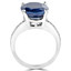 Oval Cut Blue Sapphire Gemstone Multi-Stone 4-Prong Cocktail Ring with Round White Diamond Accents in White Gold - #IMP-R-L-W-OV-SAP