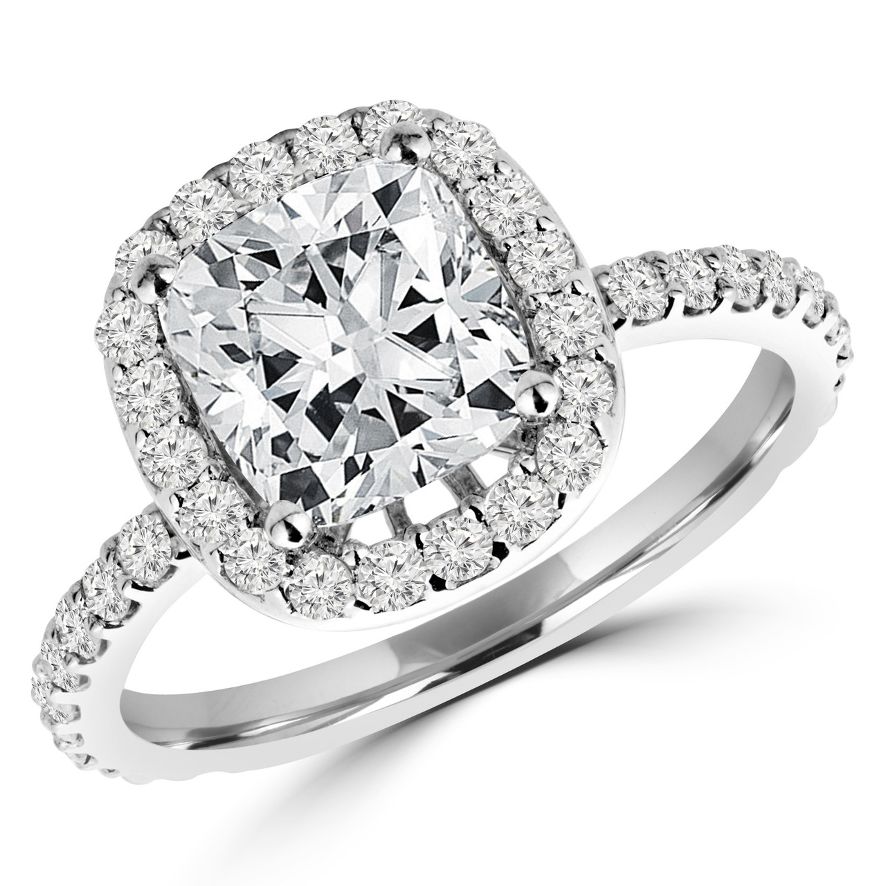 Two-Tone Cushion-Cut Diamond Ring with Halo Los Angeles | Peter Norman