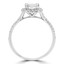 Round Cut Diamond 4 Prong Cushion Halo Multi Stone Engagement Ring in White Gold - #STEPH-W