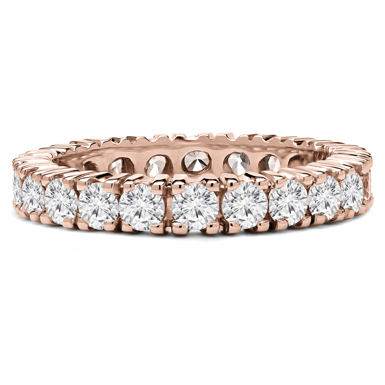 Round Cut Diamond Full-Eternity Wedding Band Ring in Rose Gold - #1438L