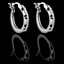 Round Cut Black & White Diamond Bar-Set & Shared-Prong Fashion Hoop Earrings in White Gold - #CDEAOH7380