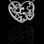 Round & Princess Cut Diamond Multi-Stone Heart Shape Pendant with Chain in White Gold - #MJ-0141-M-W