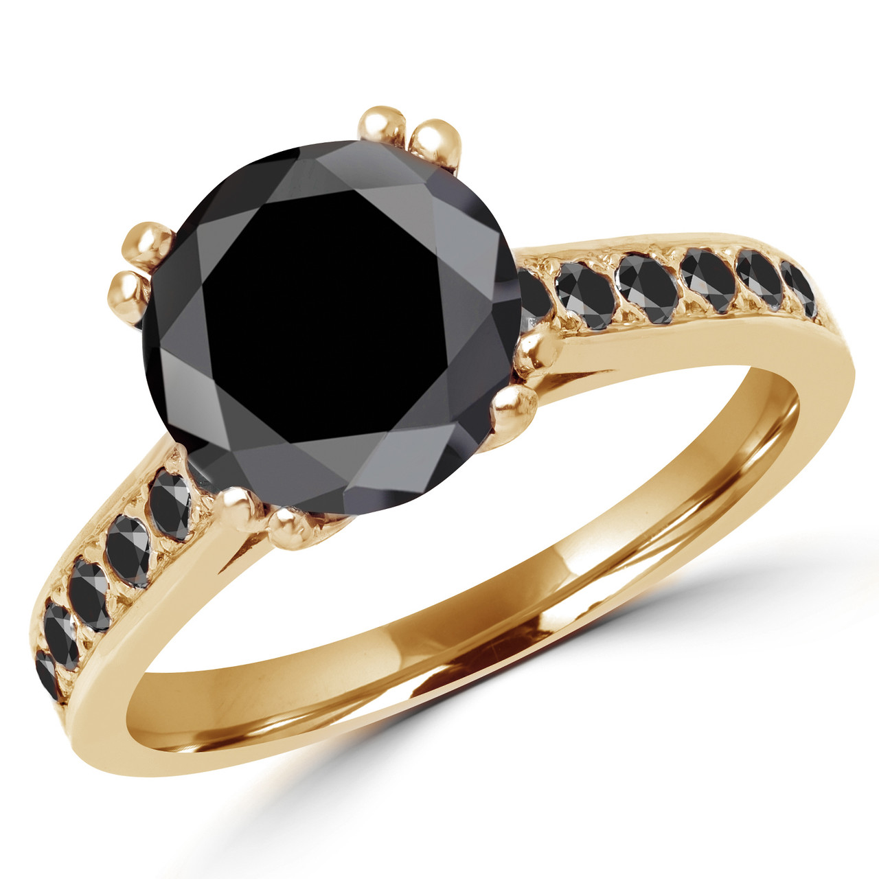 Engagement ring with black diamond accents deals