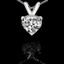 Heart Cut Diamond Solitaire 3-Prong Pendant Necklace with Chain in White Gold - #PHF-W