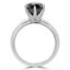 Round Cut Black Diamond Solitaire 6-Prong Knife-Edge Engagement Ring in White Gold - #1956L-BLK-W