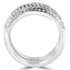 Round Cut Diamond Multi-Stone 6-Row 4-Prong Cocktail Ring in White Gold - #RDR3660-W