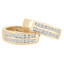 Round Cut Diamond Multi-Stone 2-Row Huggie Hoop Channel-Set Earrings in Yellow Gold - #HE2046-Y