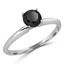 Round Cut Black Diamond Solitaire 4-Prong Engagement Ring in White Gold - #S4R-W-BLK
