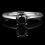 Round Cut Black Diamond Solitaire 4-Prong Engagement Ring in White Gold - #S4R-W-BLK