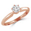 Round Cut Diamond Solitaire 6-Prong Engagement Ring in Rose Gold - #S6R-R