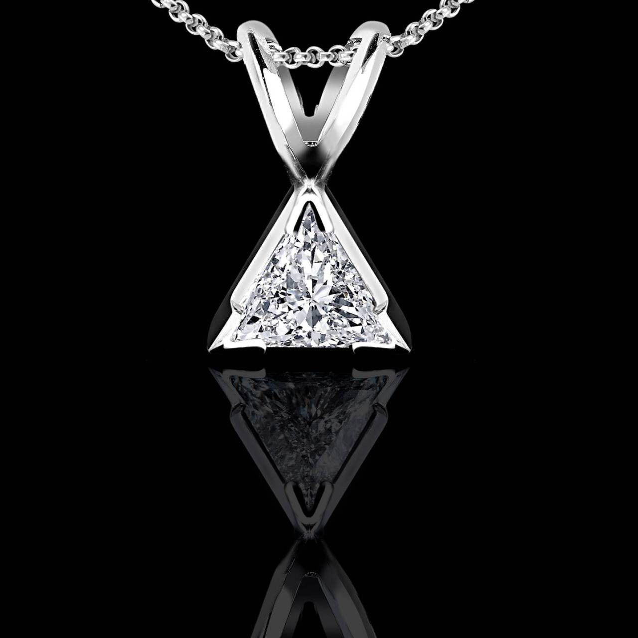 Triangle Trillion Cut Diamond Necklace