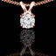 Round Cut Diamond Solitaire 4-Double Prong Pendant with Chain in Rose Gold - #R790R-R