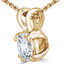 Round Cut Diamond Solitaire 4-Double Prong Pendant with Chain in Yellow Gold - #R790R-Y