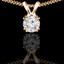 Round Cut Diamond Solitaire 4-Double Prong Pendant with Chain in Yellow Gold - #R790R-Y