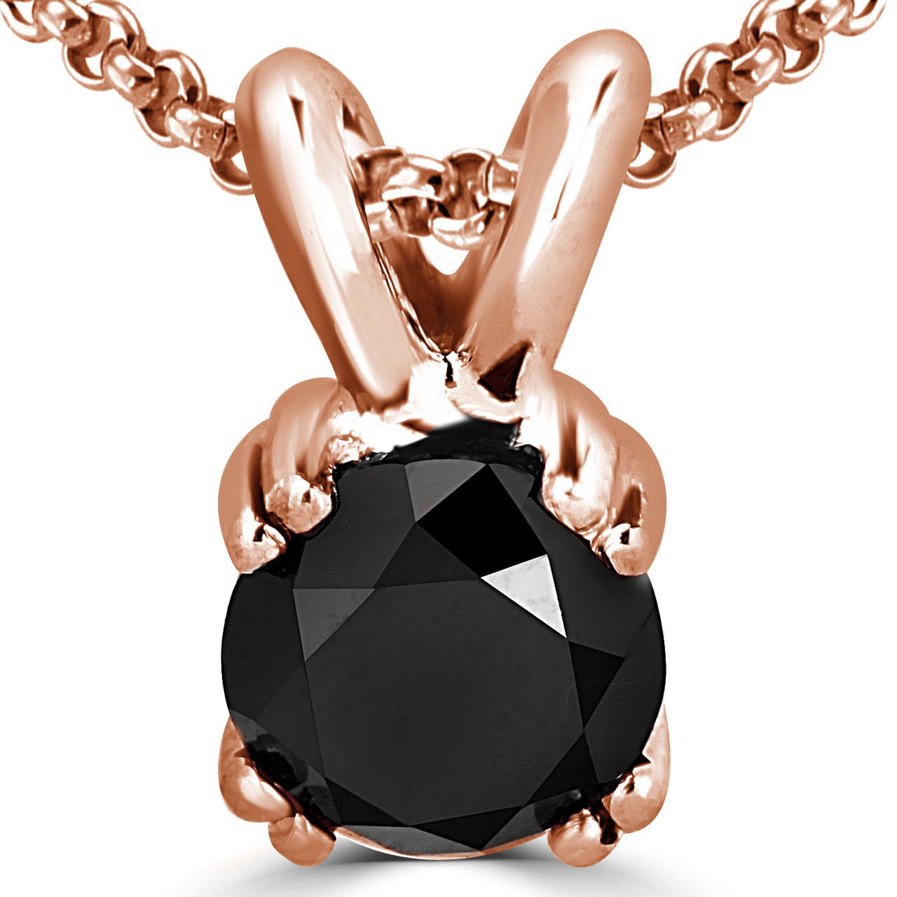 Buy I Jewels 18k Rose Gold Plated Traditional Single Line American Diamond  Pendant with Black Bead Chain Mangalsutra for Women (D073) Online at Best  Prices in India - JioMart.