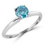 Round Cut Ocean Blue Diamond Solitaire 4-Prong Engagement Ring in White Gold - #S4R-W-BLUE