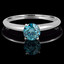 Round Cut Ocean Blue Diamond Solitaire 4-Prong Engagement Ring in White Gold - #S4R-W-BLUE