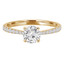 Round Cut Diamond Multi-Stone 4-Prong Engagement Ring with Round Diamond Accents in Yellow Gold - #CLAIRE-Y