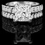 Princess Cut Diamond Multi-Stone V-Prong Engagement Ring & Wedding Band Ring Bridal Set with Round Diamond Scallop-Set Accents in White Gold - #LOCAL-NOVO-A-B-PR-W