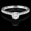 Round Cut Diamond Multi-Stone 4-Prong Engagement Ring in White Gold - #MELODY-W