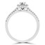Round Cut Diamond Multi-Stone 4-Prong Split-Shank Halo Engagement Ring with Round Diamond Accents in White Gold - #ALANA-W