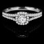 Round Cut Diamond Multi-Stone 4-Prong Split-Shank Halo Engagement Ring with Round Diamond Accents in White Gold - #ALANA-W