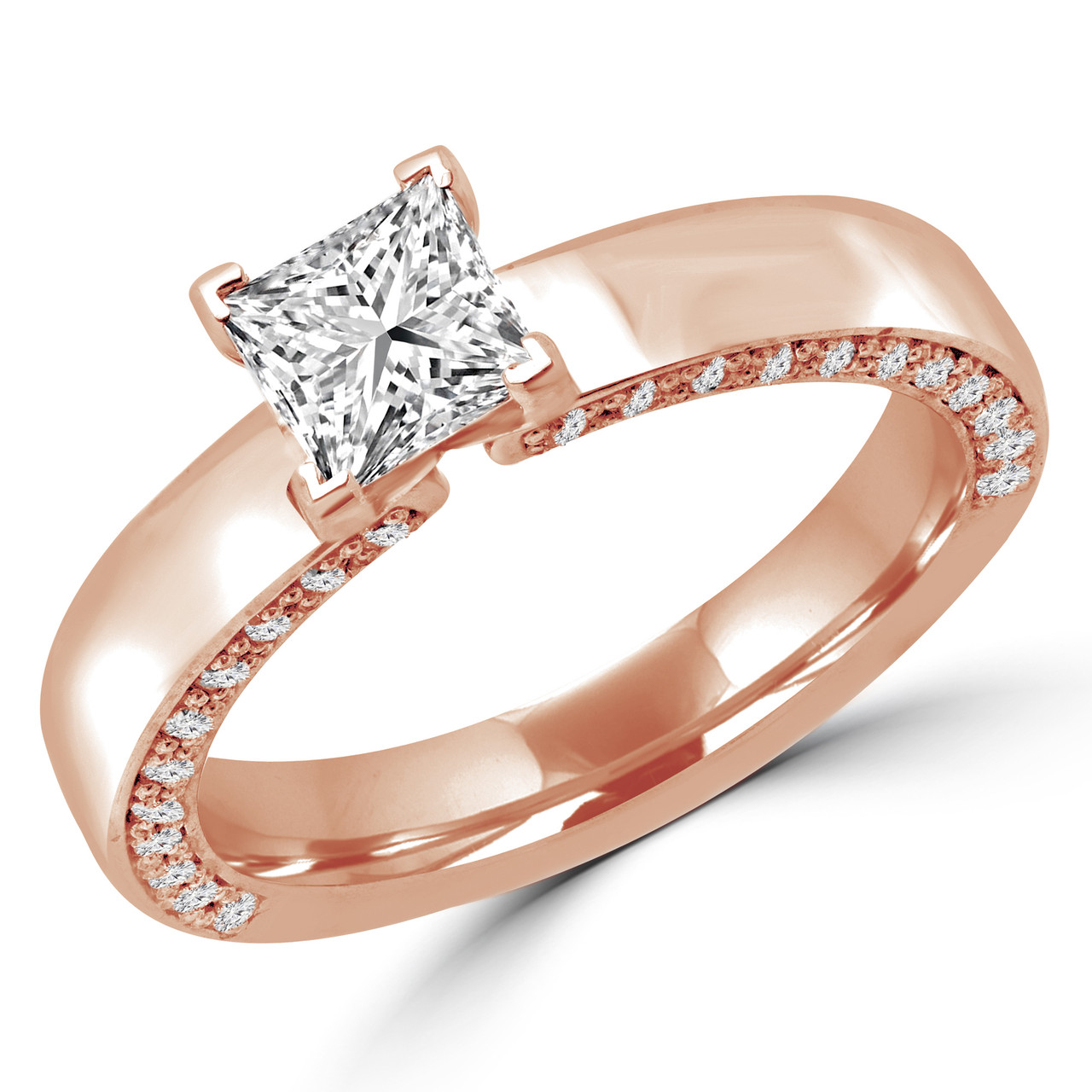 Princess cut ring hot sale rose gold