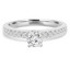 Round Cut Diamond Multi-Stone 4-Prong Engagement Ring with Round Diamond Accents in White Gold - #LILY-W